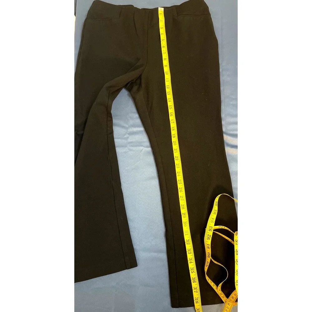 Investment Soft Black Pull On Dress Pants Womens Large‎  Straight Leg Ponte